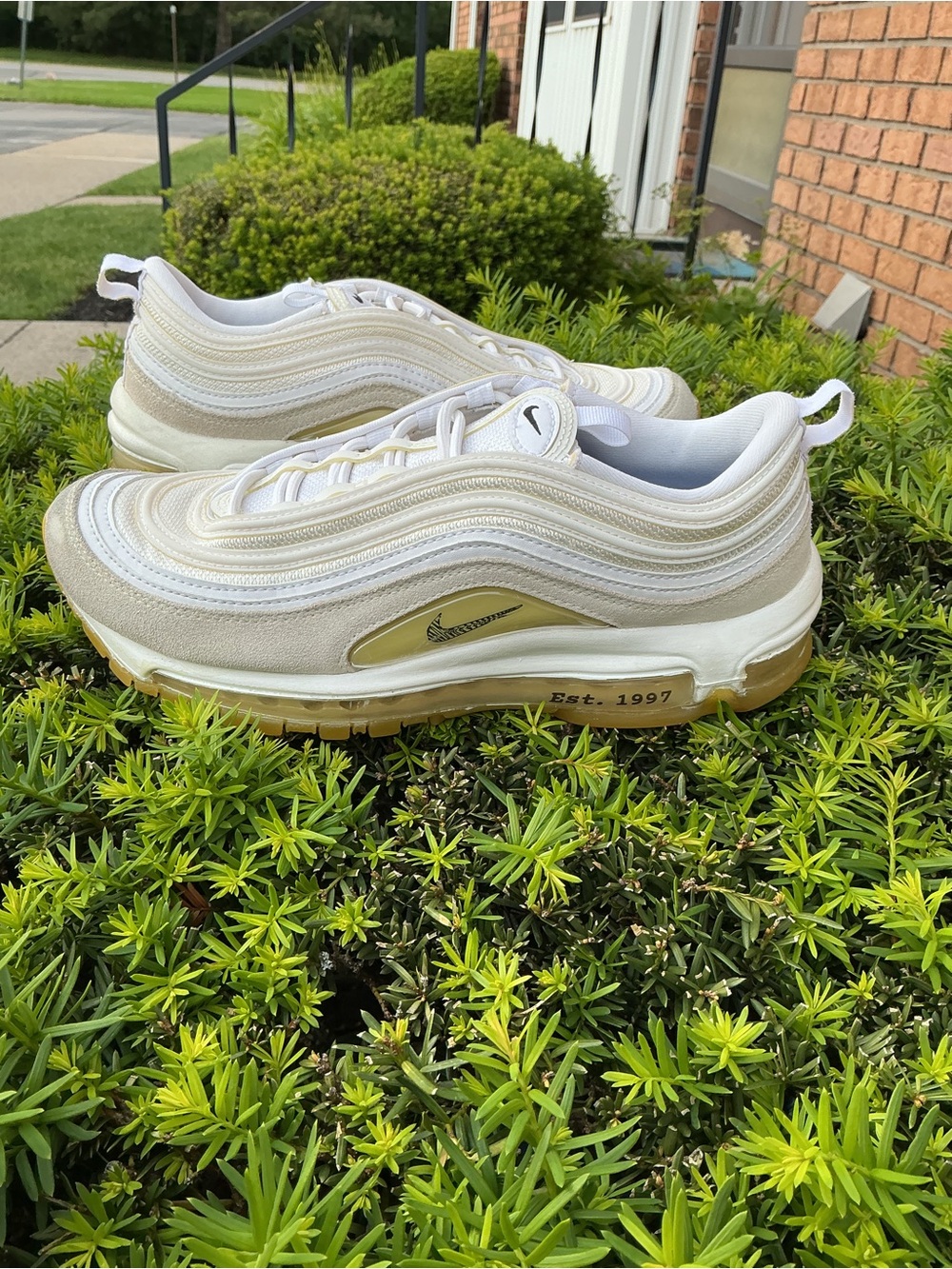 Nike Air Max 97 White Lemon Wash Black DQ8961-100 Women’s 7.5 EUC - Picture 13 of 15